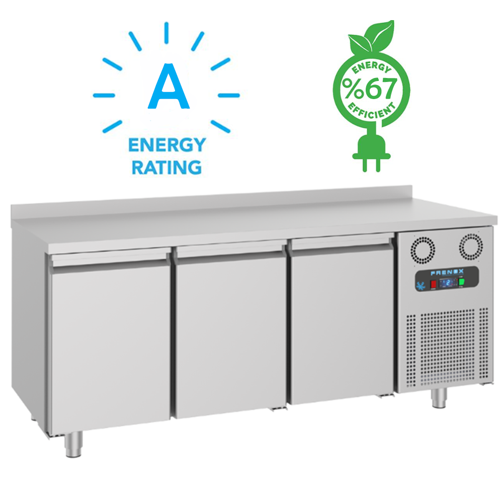 Masa rece FRENOX, profesionala, Eficienta Energetica, inox, 3 usi, 474 lt, 186.5*70*85 cm