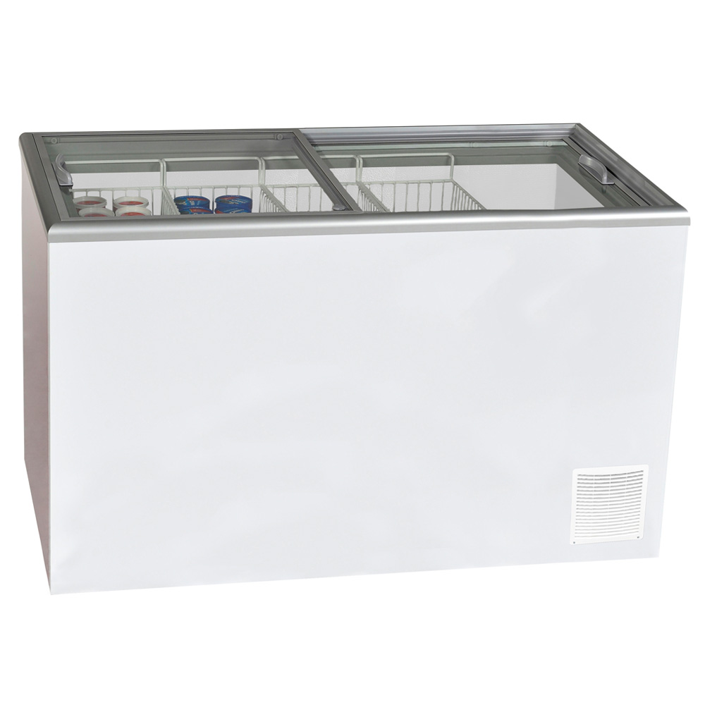 Lada congelare, capac glisant drept din sticla, 408 lt, 154*69*86 cm