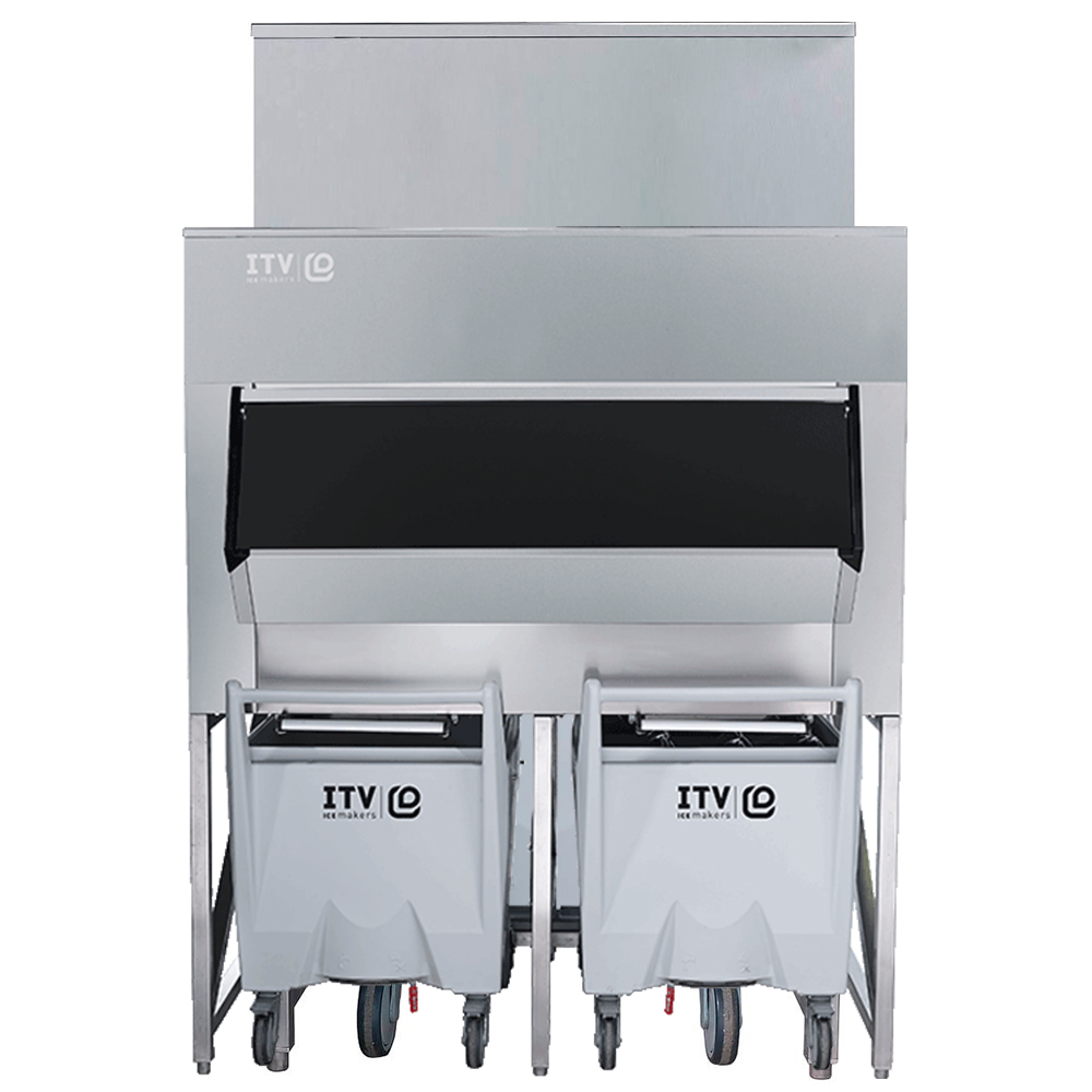 Container stocare gheata ITV capacitate 617 kg + 2 x carucioare 112 kg