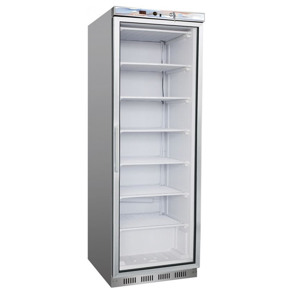 Dulap congelator vertical inox, cu 1 usa din sticla, 350 lt