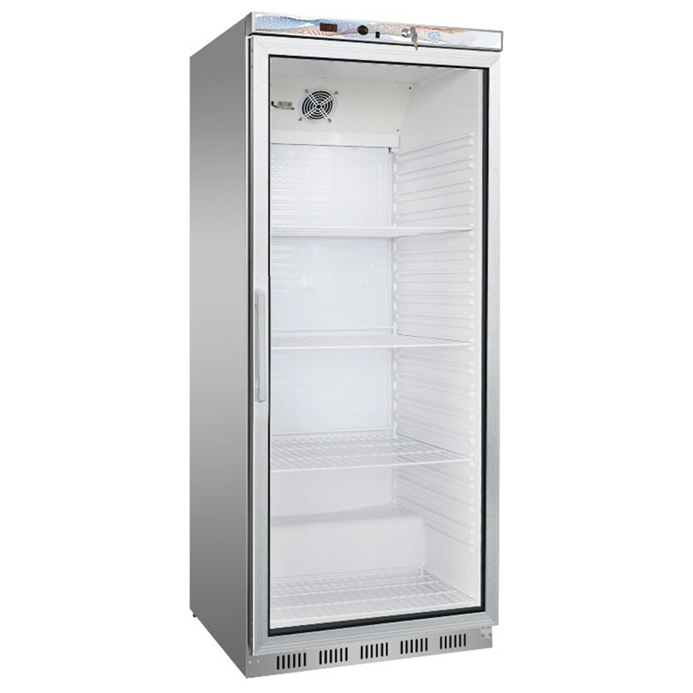 Dulap frigorific vertical inox, cu 1 usa din sticla, 570 lt
