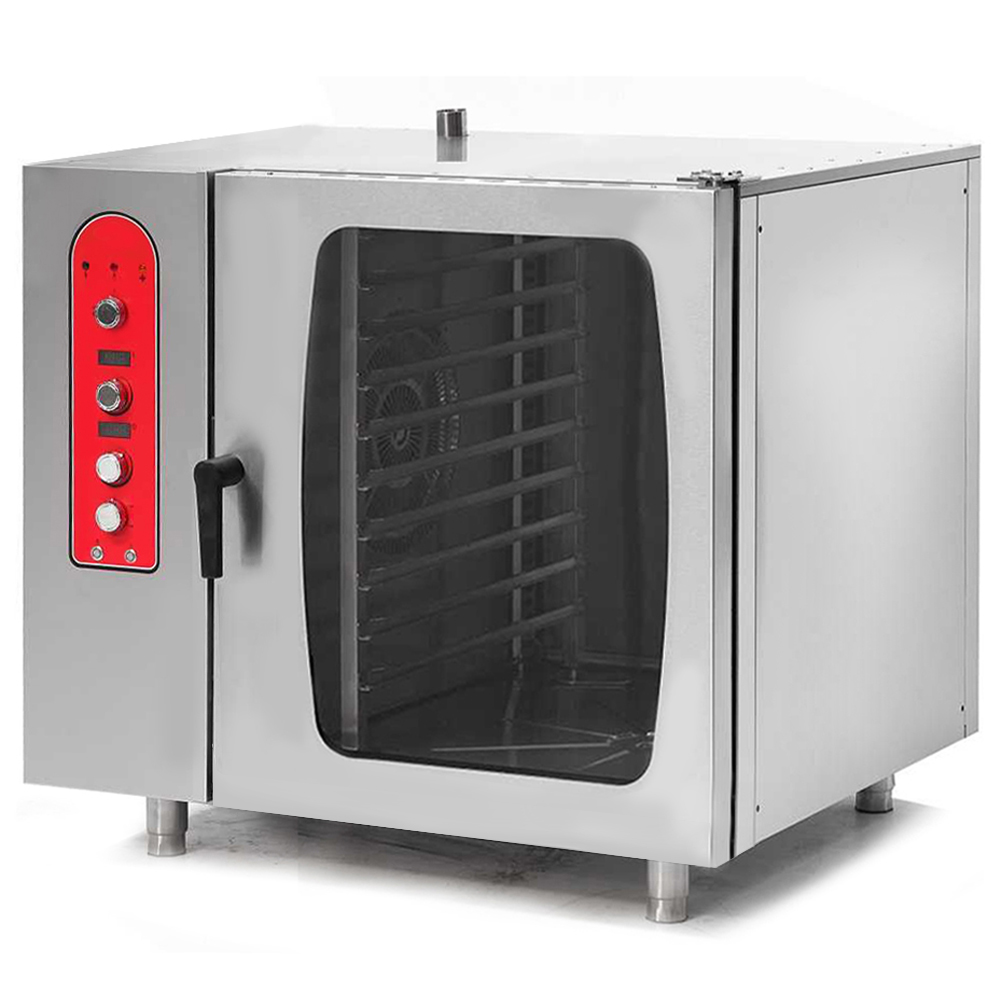 Cuptor profesional gastro pe gaz cu convectie si abur, panou electronic, 20 cuve GN1/1