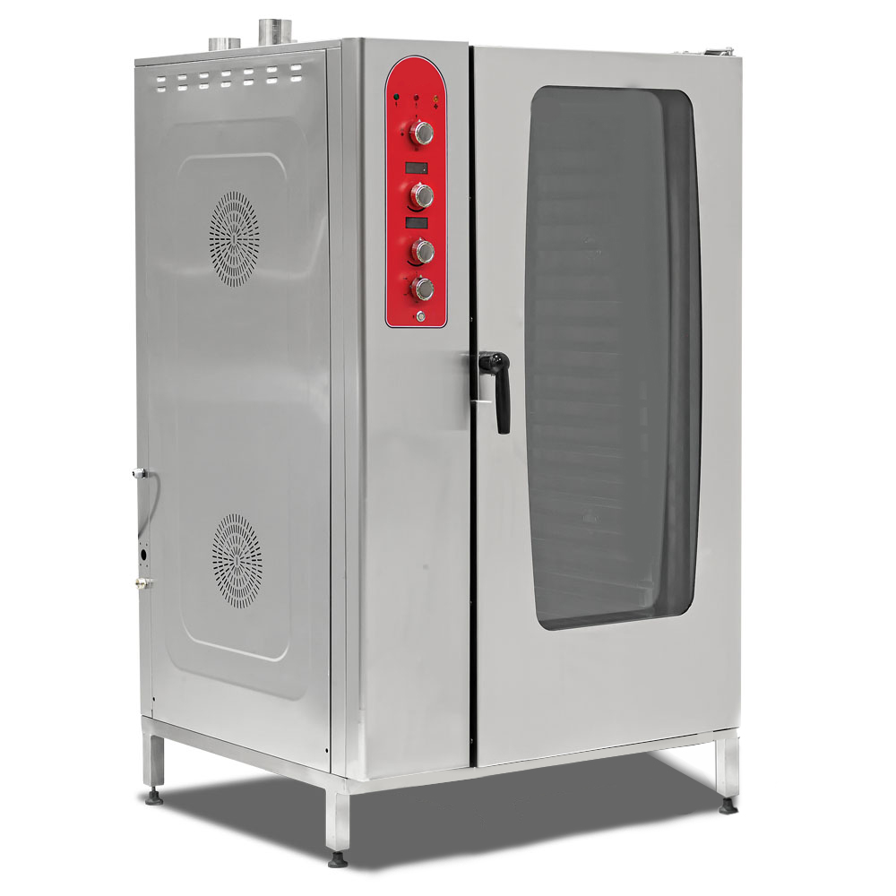 Cuptor profesional gastro electric cu convectie si abur, panou electronic, 40 cuve GN1/1