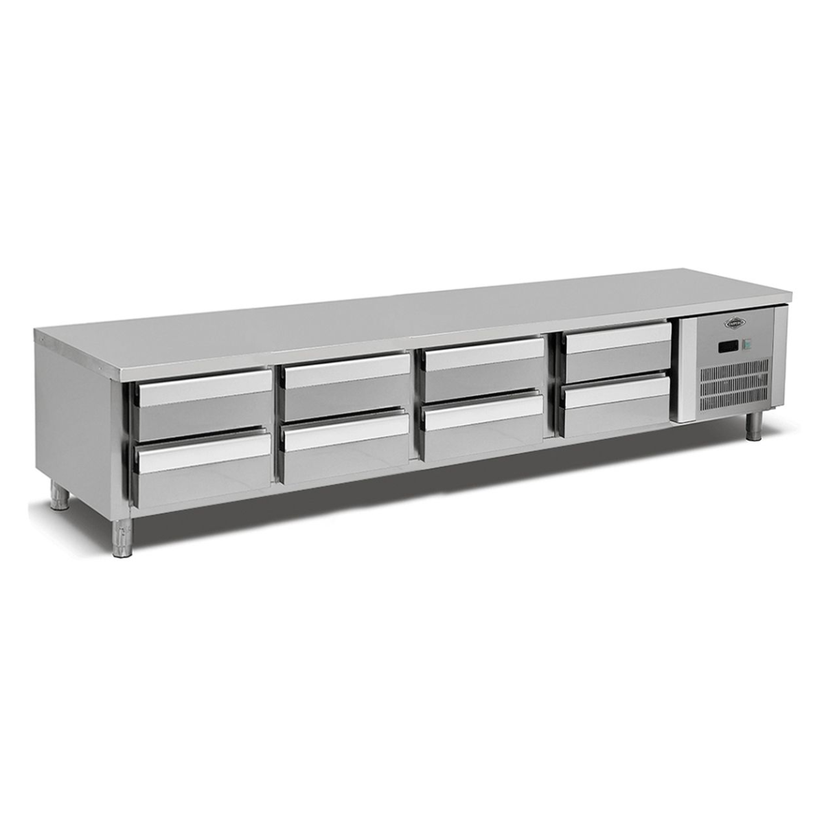 Masa rece undercounter inox cu 8 sertare GN 1/1, profesionala