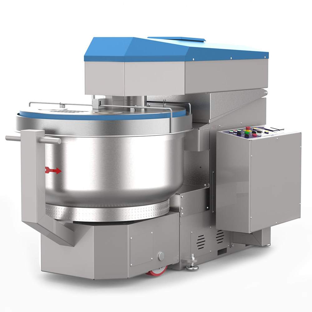 Malaxor aluat cu cap rabatabil, 2 viteze, 420 lt, 150 kg, carucior, 225*150*205 cm