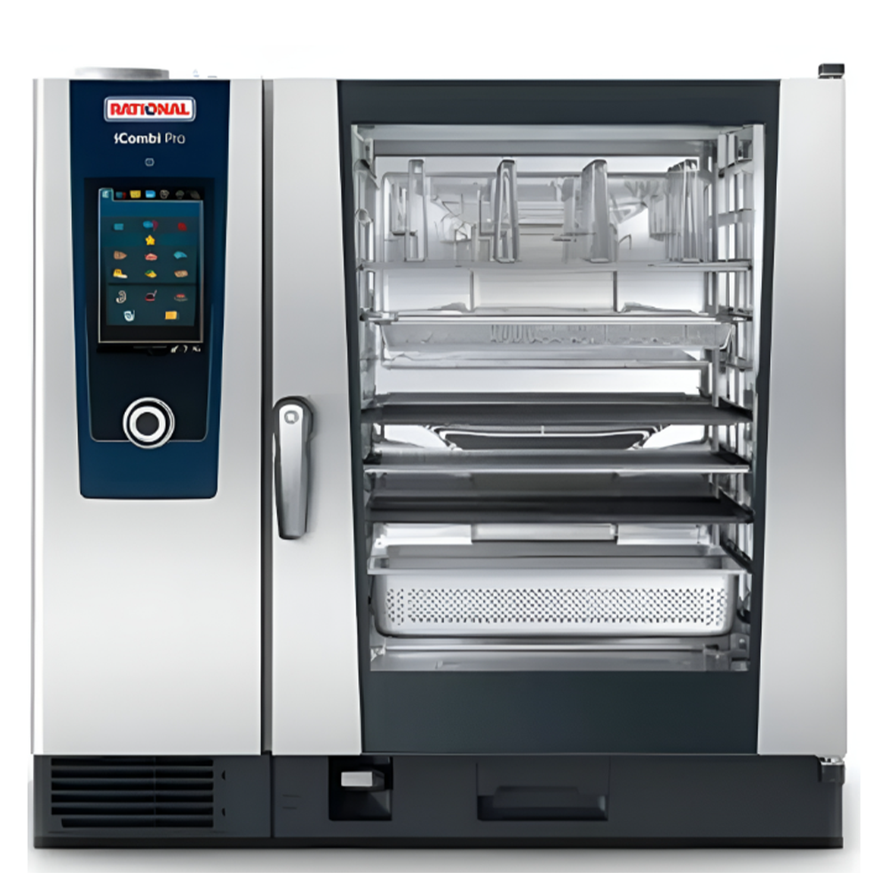 Cuptor profesional RATIONAL iCombi Pro gastro/patiserie, pe gaz cu umidificare automata si boiler, 10 tavi GN2/1