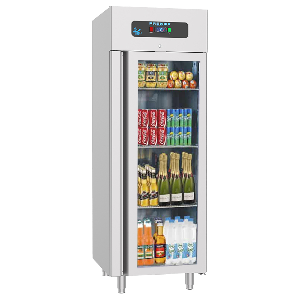Dulap frigorific snack vertical inox, FRENOX cu 1 usa din sticla, 550 lt