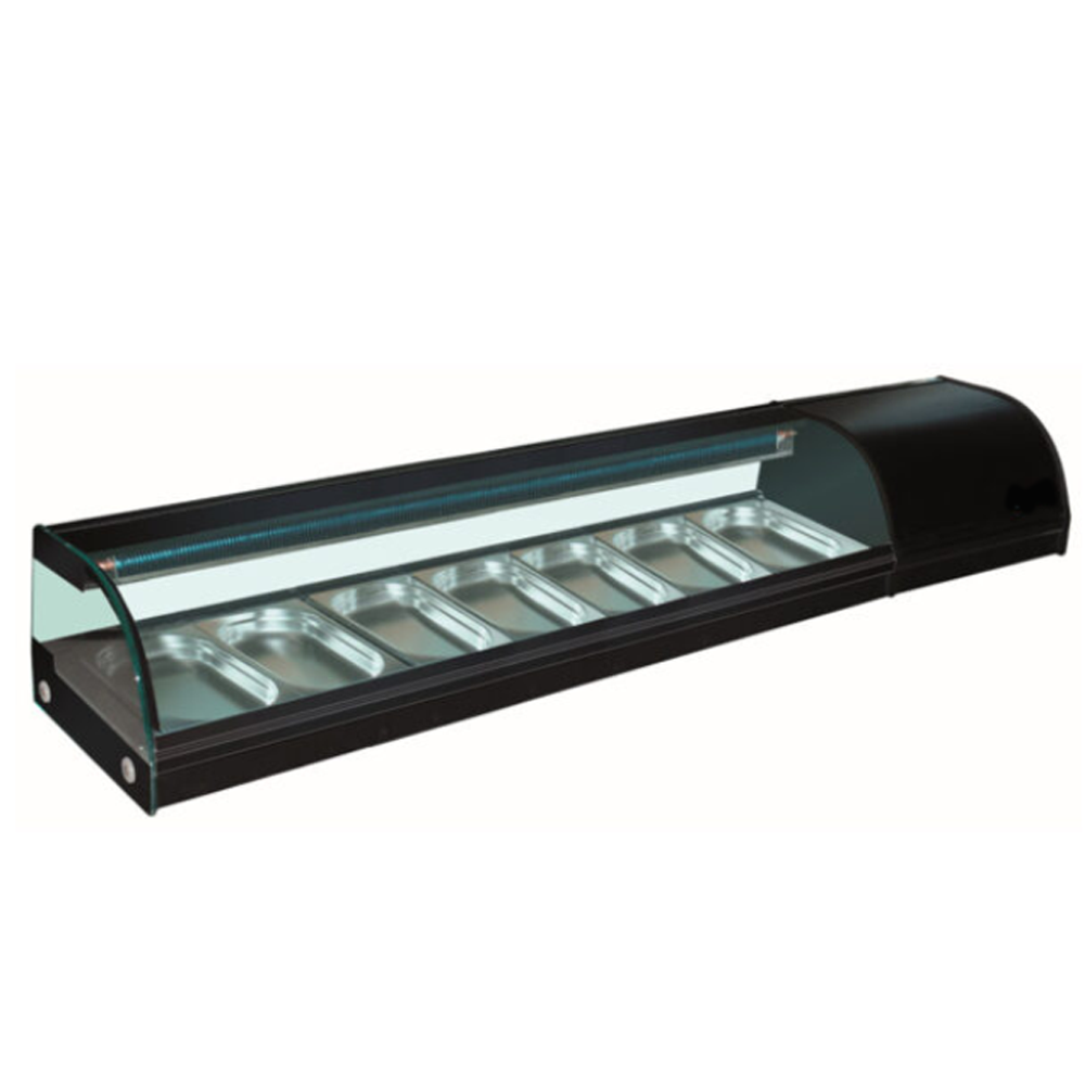 Vitrina ingrediente sushi, inox, 7 cuve GN1/3, 180*41.5*30 cm