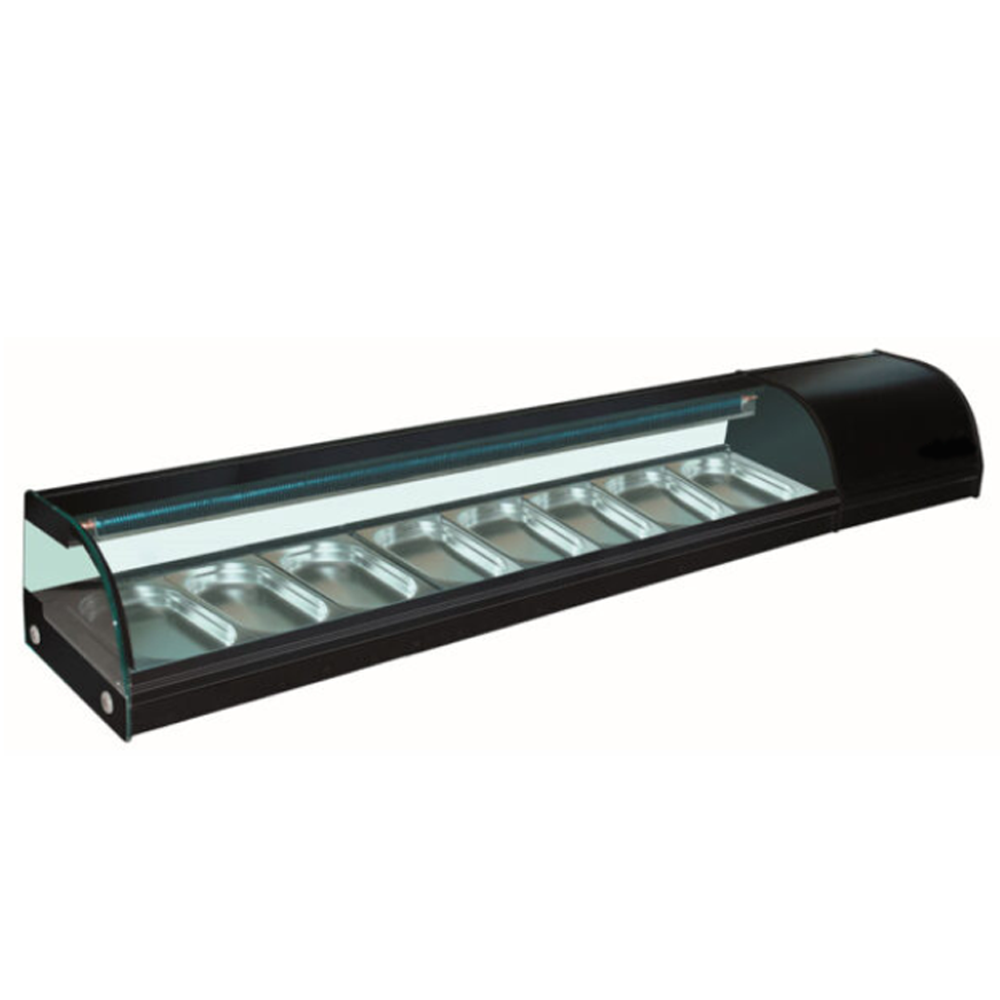 Vitrina ingrediente sushi, inox, 8 cuve GN1/3, 200*41.5*30 cm