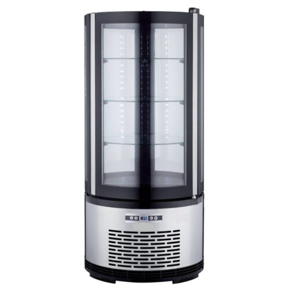 Vitrina frigorifica, cu sticla rotunda ventilata, racire ventilata, 100 lt, 48*103 cm