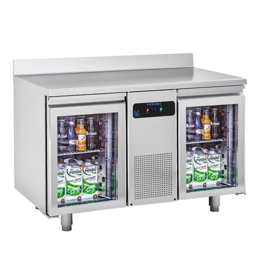 Masa rece FRENOX, profesionala, inox, 2 usi din sticla, 281 lt, 130*70*85 cm