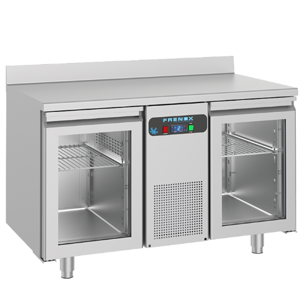 Masa congelare FRENOX, profesionala, inox, 2 usi din sticla, 250 lt, 130*60*85 cm
