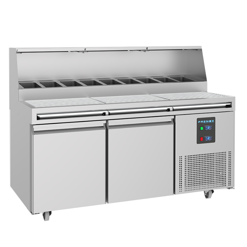 Masa rece preparare pizza FRENOX, profesionala, inox, 2 usi, 460 lt, 178*85*133 cm