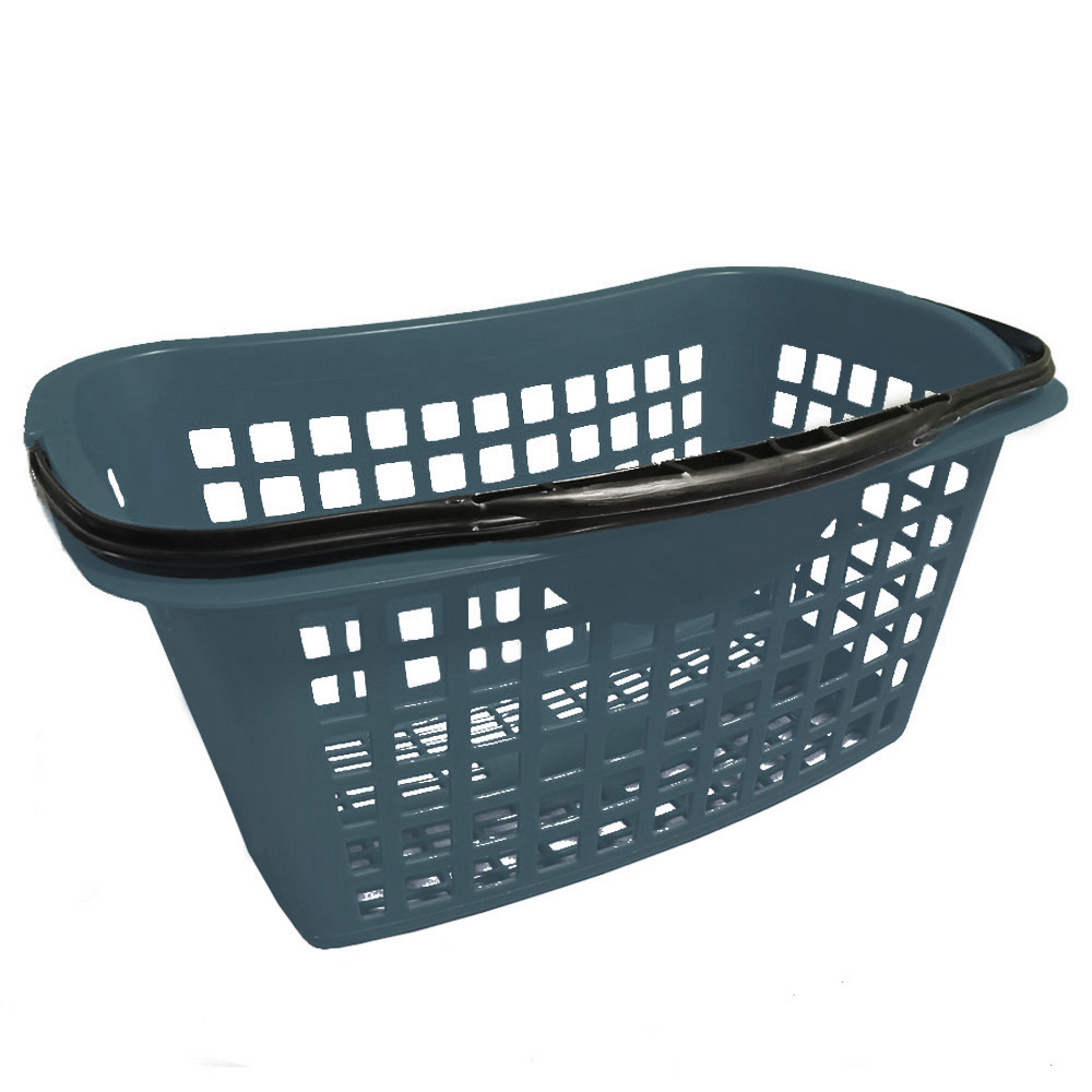 Cos supermarket plastic cu 1 maner 28 litri - Antracit