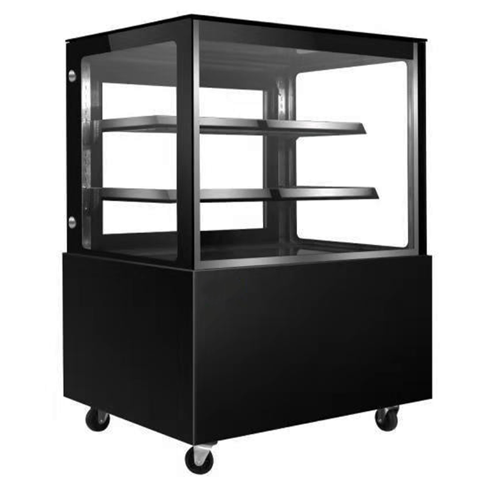 Vitrina frigorifica orizontala, cofetarie, RAL9005 Negru geam drept, ventilata, 120 cm