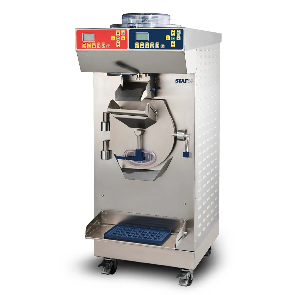 Masina multifunctionala de inghetata STAF59 cu extractie automata, pasteurizare, timer, 100 lt/h, panou digital, control densitate