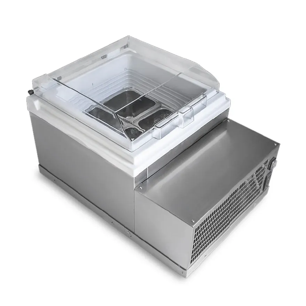 Vitrina frigorifica pentru inghetata STAF59 cu capac transparent, 4 cuve x 2,5 lt