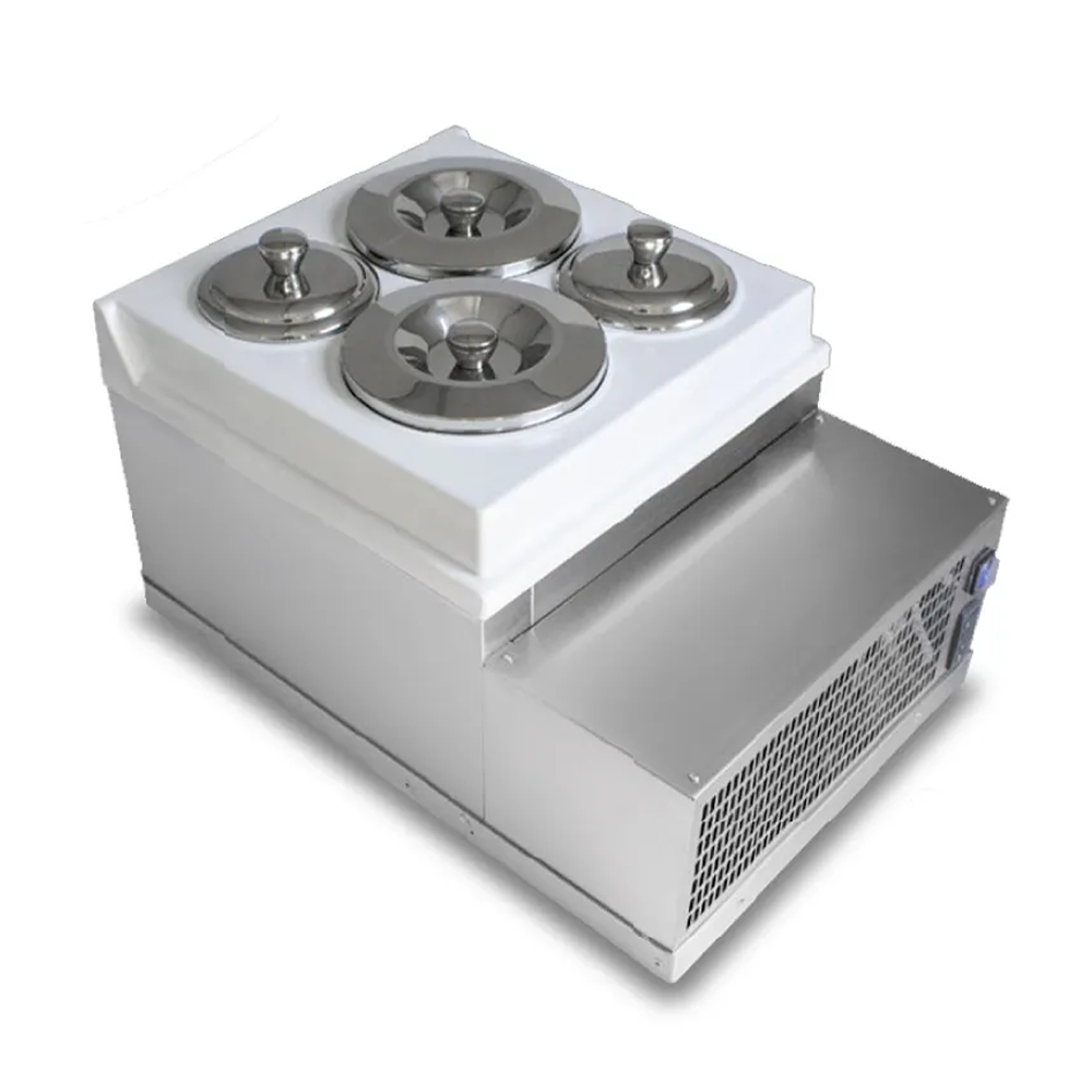 Vitrina frigorifica pentru inghetata STAF59 cu capace inox, 2 x 2,5 lt + 2 x 7,5 lt