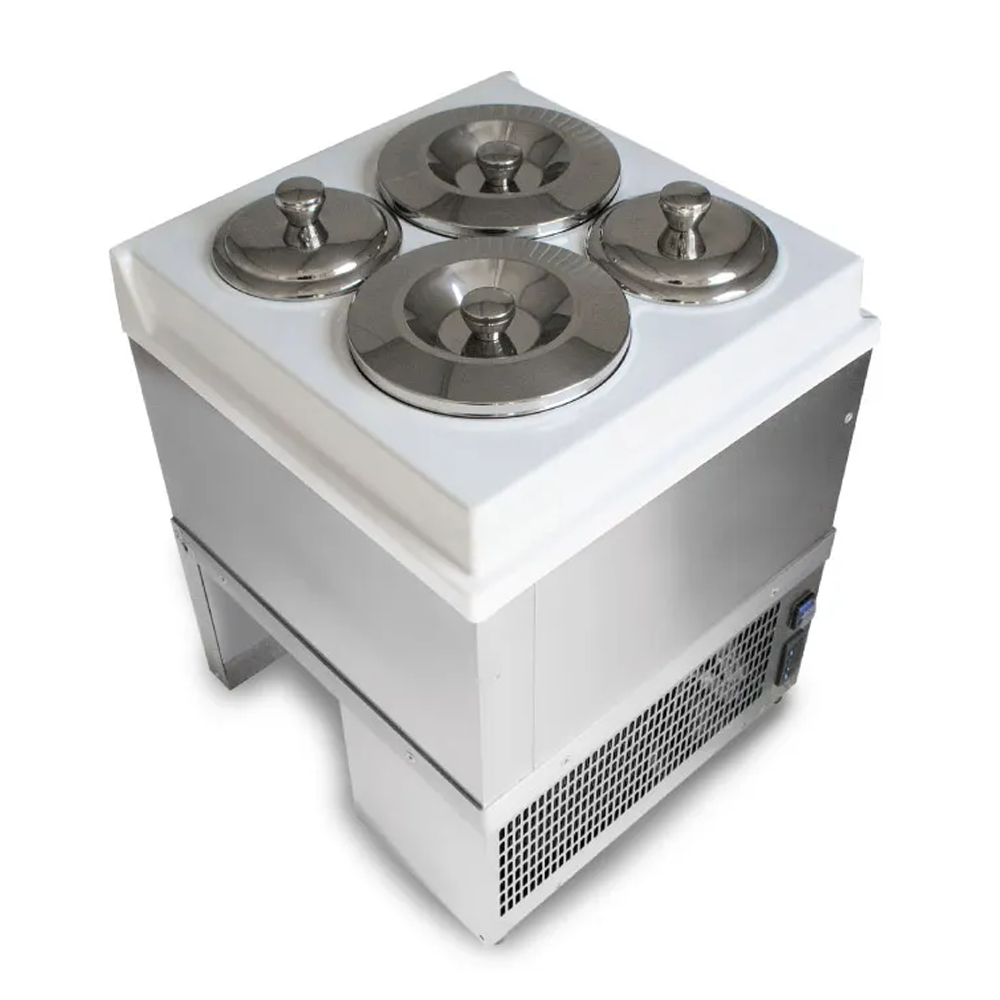 Vitrina frigorifica pentru inghetata STAF59 cu capace inox, 2 x 2,5 lt + 2 x 7,5 lt