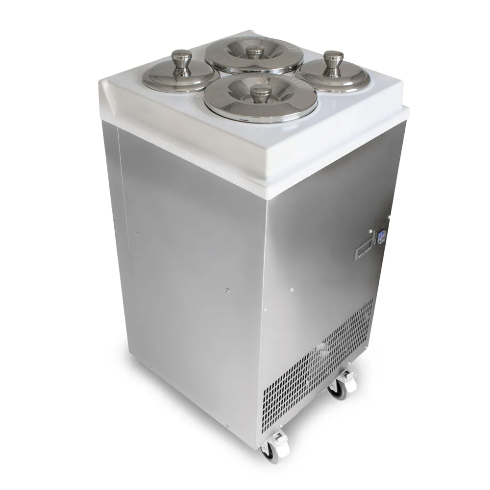 Vitrina frigorifica pentru inghetata STAF59 cu capace inox, 2 x 2,5 lt + 2 x 7,5 lt