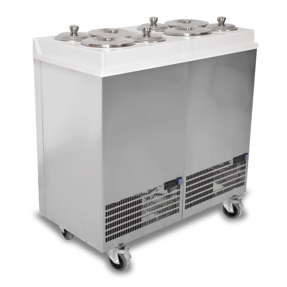 Vitrina frigorifica pentru inghetata STAF59 cu capace inox, 4 x 2,5 lt + 4 x 7,5 lt