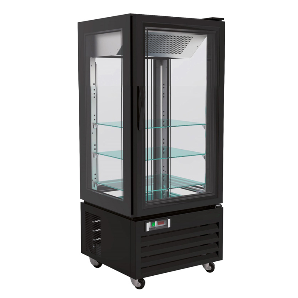 Vitrina frigorifica ventilata, pentru cofetarie, profesionala, 280 litri, 65*65*150 cm