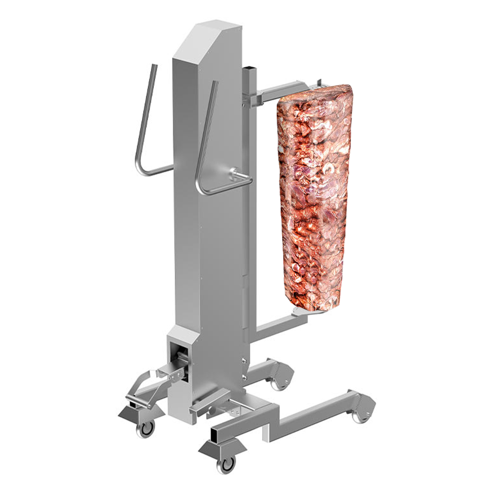 Lift hidraulic cu roti KALITEGAZ pentru tepusa cu carnea de shoarma/kebab