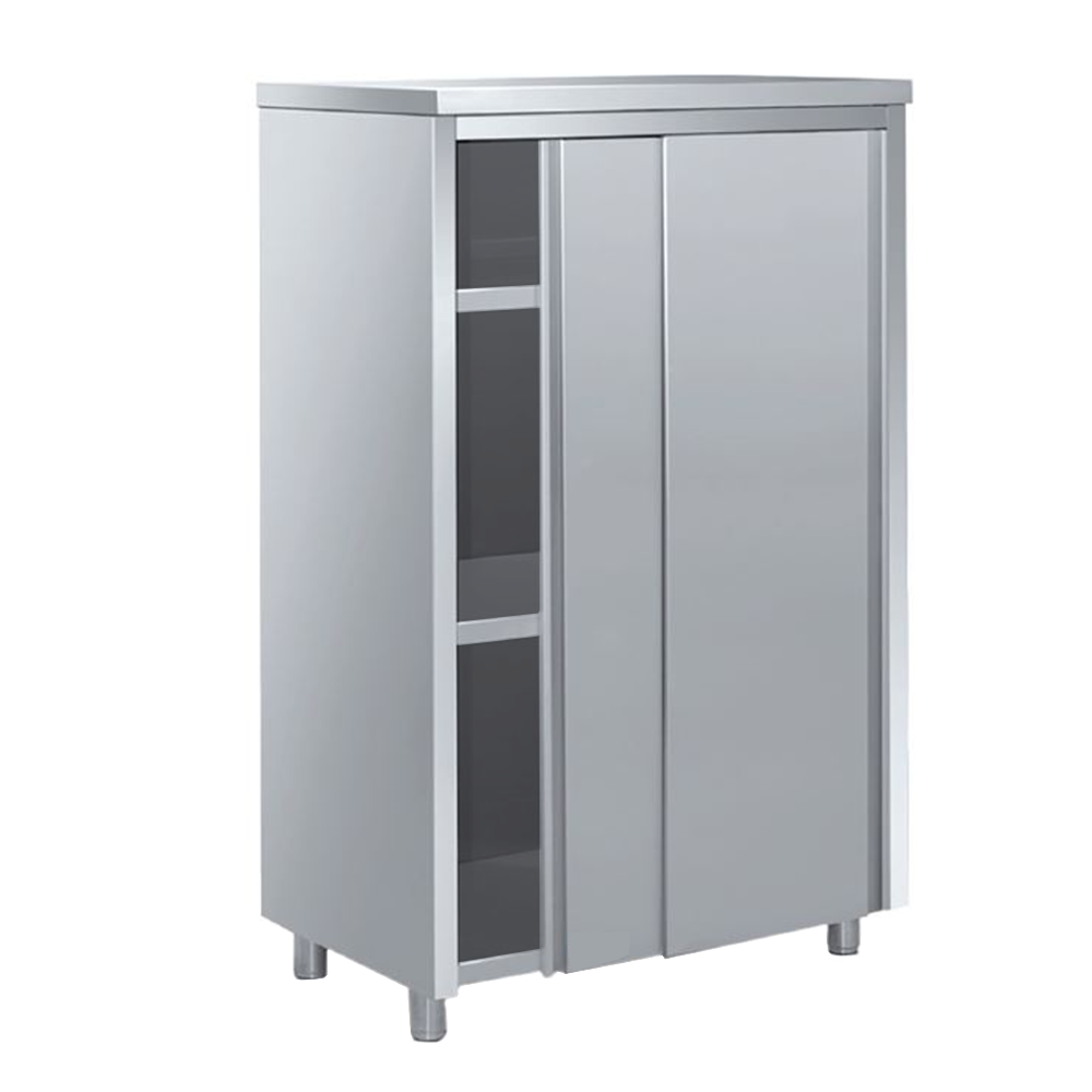 Dulap inox cu usi glisante si 2 polite reglabile 133*70*180 cm