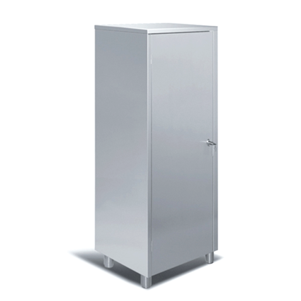 Dulap inox cu 1 usa cu balama, incuietoare si 3 polite 60*60*185 cm