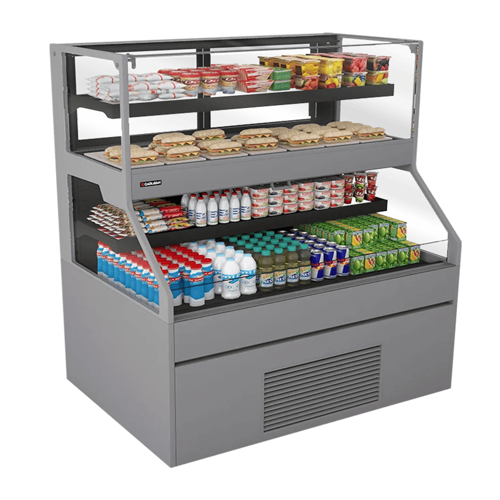 Vitrina frigorifica cu geam curbat pentru produse snack si bauturi 125 cm - motor interior