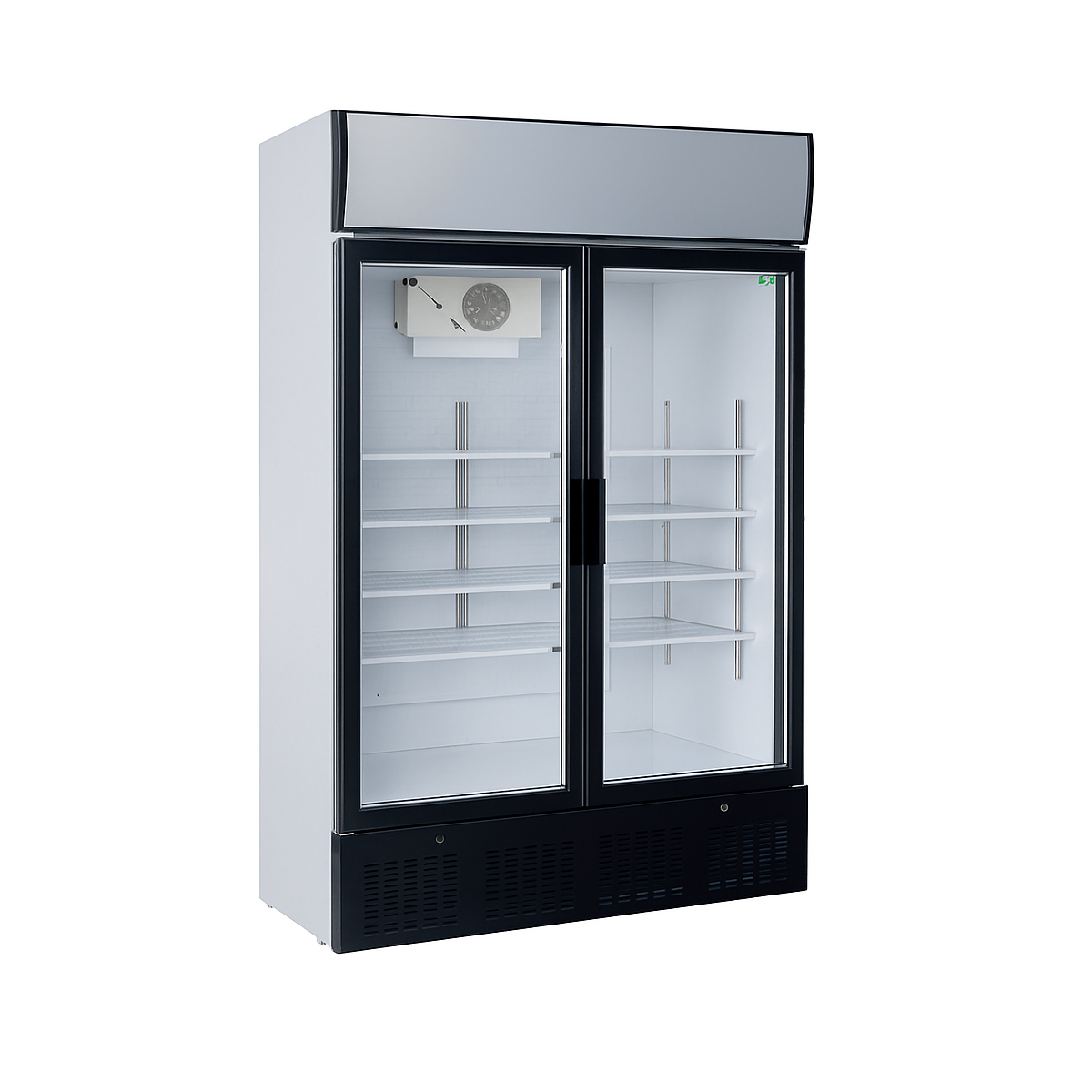 Vitrina frigorifica verticala cu 2 usi din sticla, 620 L, Iluminare interioara LED, +2°C / +8°C, Eficienta energetica
