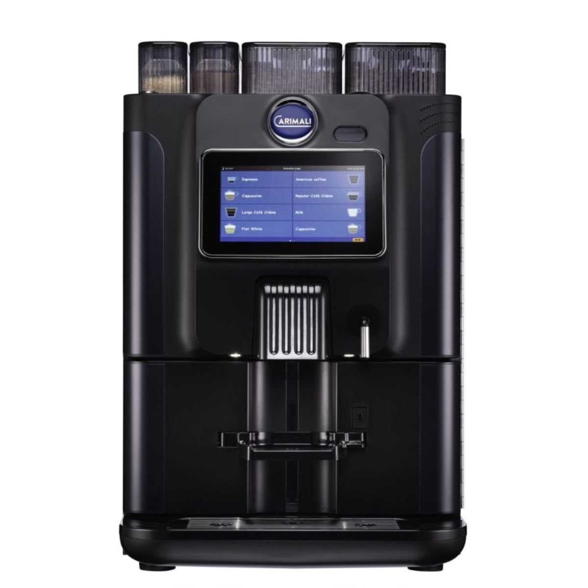 Automat de cafea profesional CARIMALI cu 4 compartimente, 1 boabe, 3 solubile