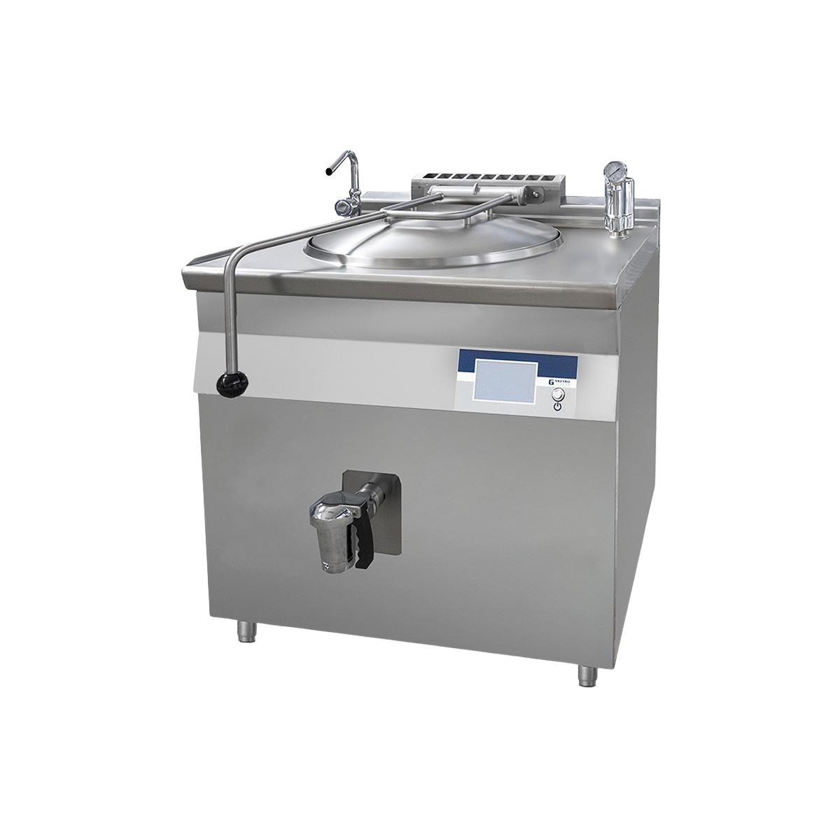 Marmita profesionala pe gaz 80 lt, incalzire indirecta, Ecran Tactil, Aprindere prin Ionizare, 12.5 kW, 80*70*90 cm