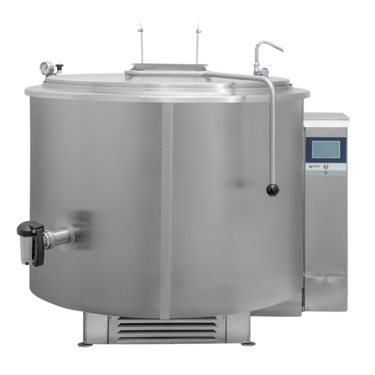 Marmita profesionala electrica rotunda cu panou digital 400 Lt, Incalzire Indirecta, 36 kW, 132*133*107 cm