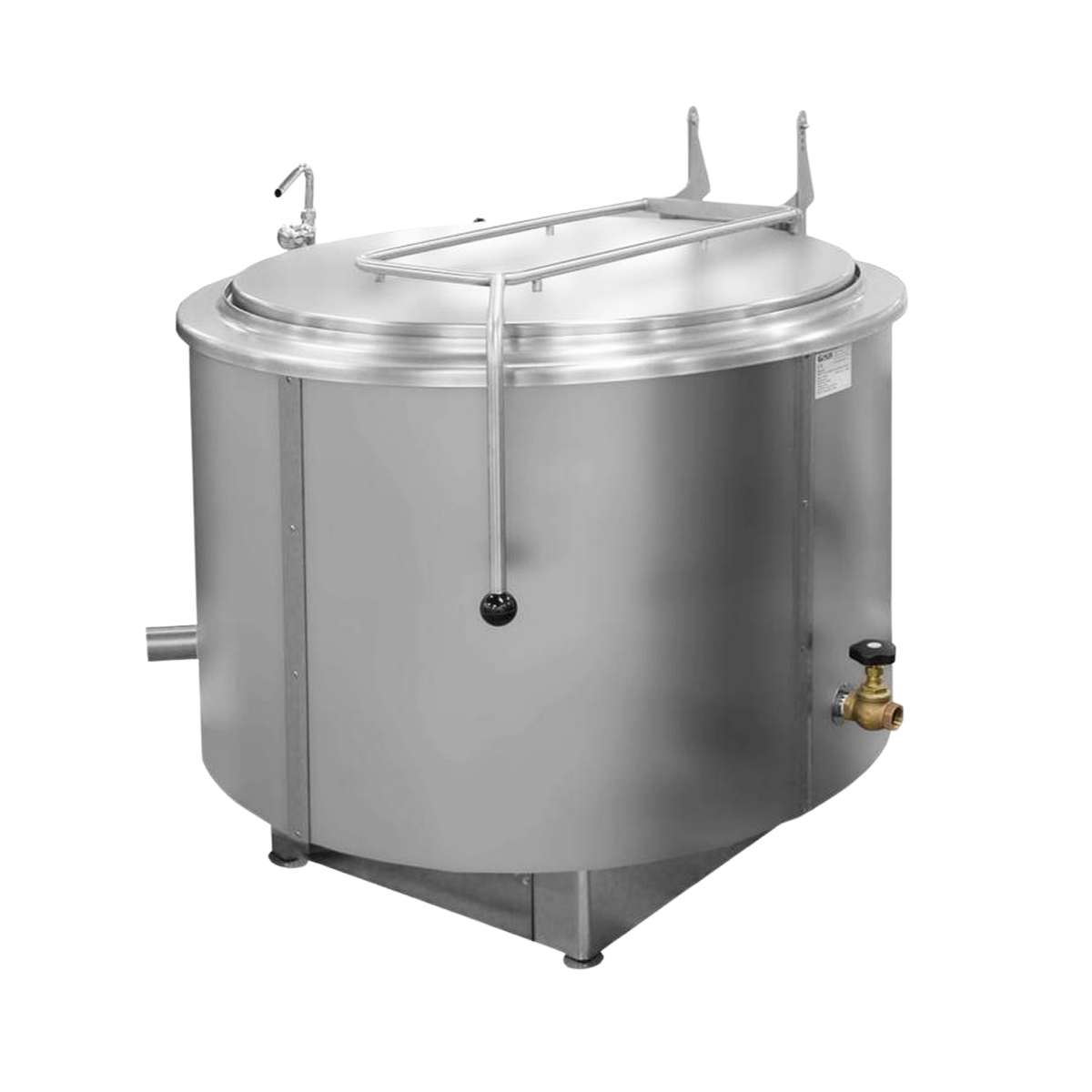 Marmita profesionala rotunda pe abur 500 lt, Incalzire Indirecta, 129*124*118 cm