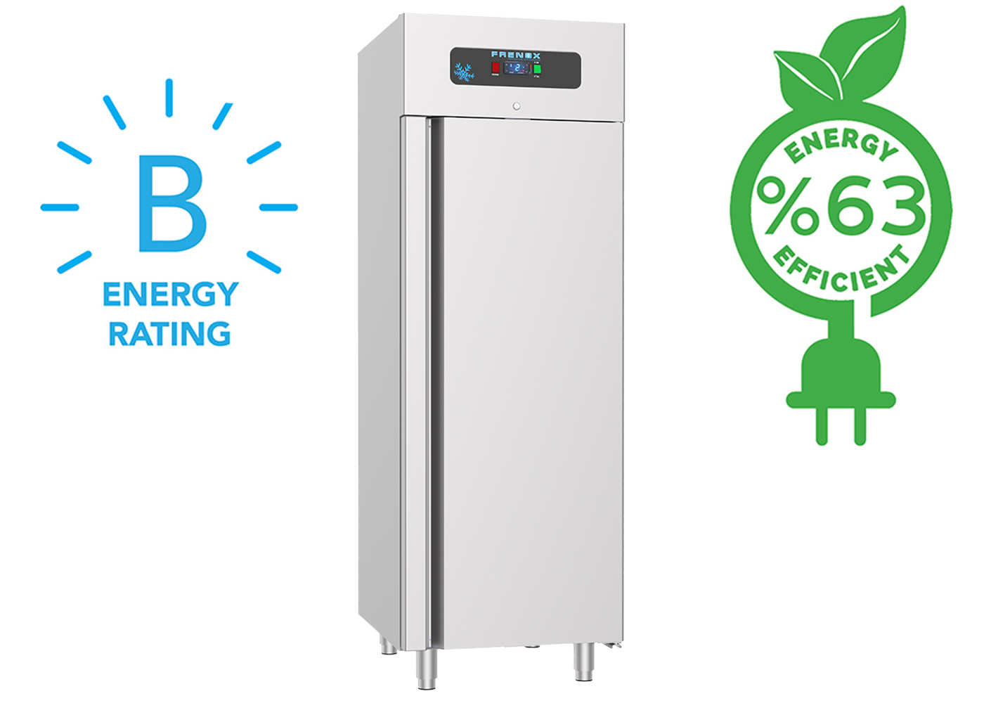 Dulap frigorific vertical inox, FRENOX cu 1 usa, Eficienta Energetica, 700 lt