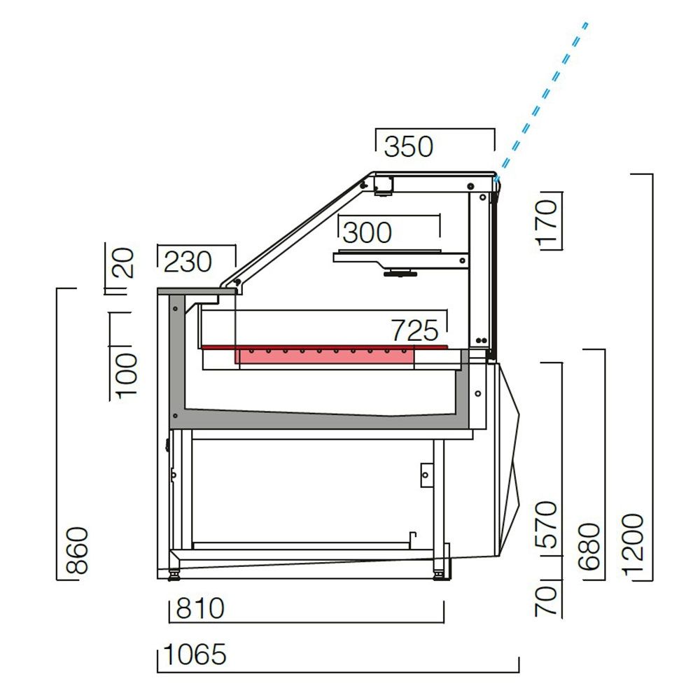 Vitrina calda Jordao cu incalzire pe blat pentru patiserie 1.88 m Daisy - 13