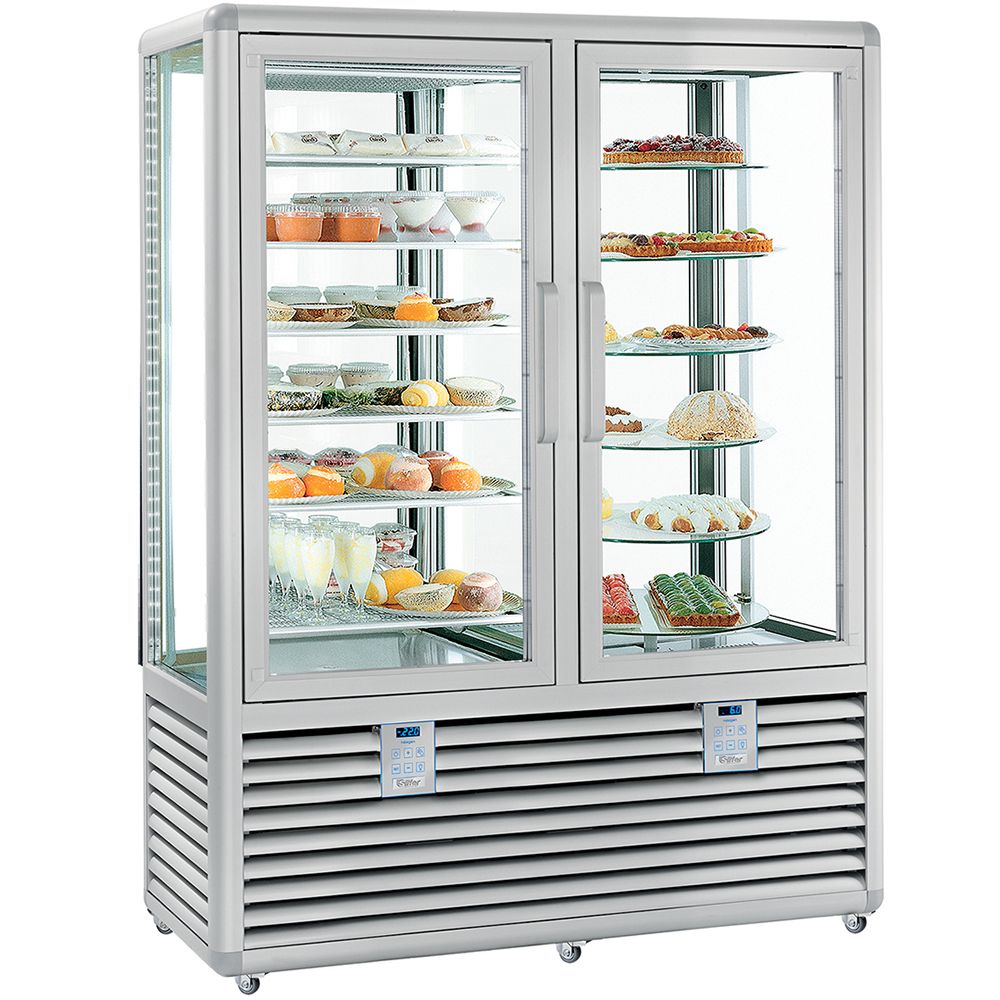 Vitrina frigorifica verticala dubla, pentru cofetarie, profesionala, 848 lt, 138*62*186 cm - 0