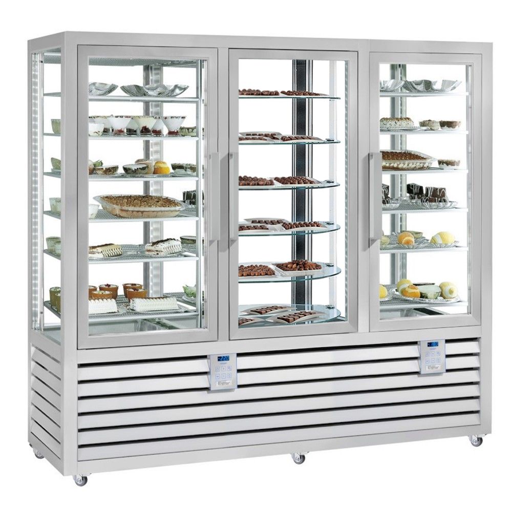 Vitrina frigorifica verticala tripla, pentru cofetarie, 1388 lt, 205*62*186 cm - 0