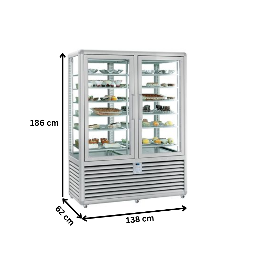 Vitrina congelare verticala, pentru cofetarie gelaterie, profesionala, 848 lt, 138*62*186 cm - 4