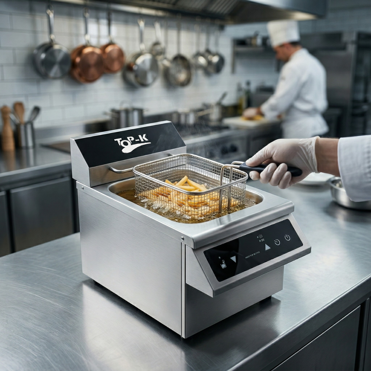 Friteuza profesionala fast-food cu inductie, 8 lt, panou digital, 3500W, 28*47*41 cm - 11