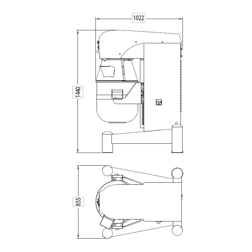 Mixer planetar STARMIX, cu cap fix, viteza variabila si lift automat, 80 lt, 102*85*144 cm - 5