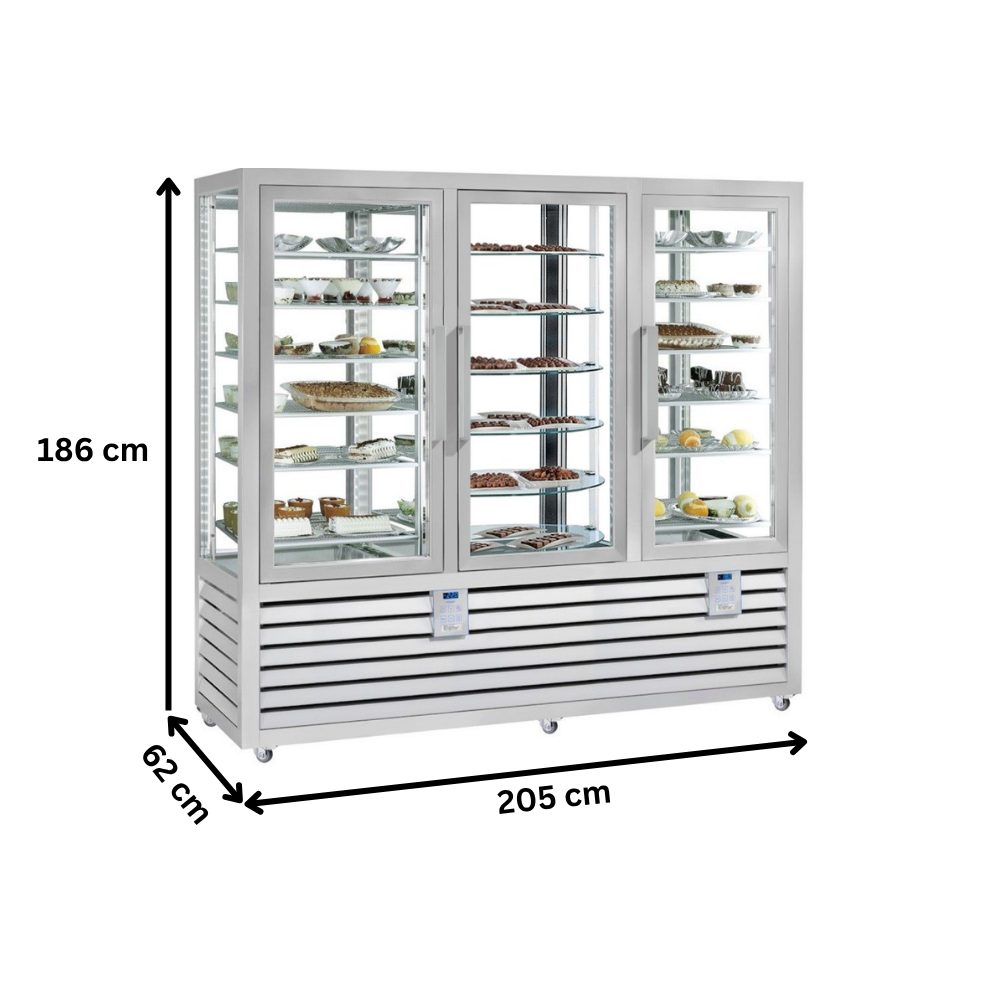 Vitrina congelare verticala, pentru cofetarie gelaterie, profesionala, 1388 lt, 205*62*186 cm - 5
