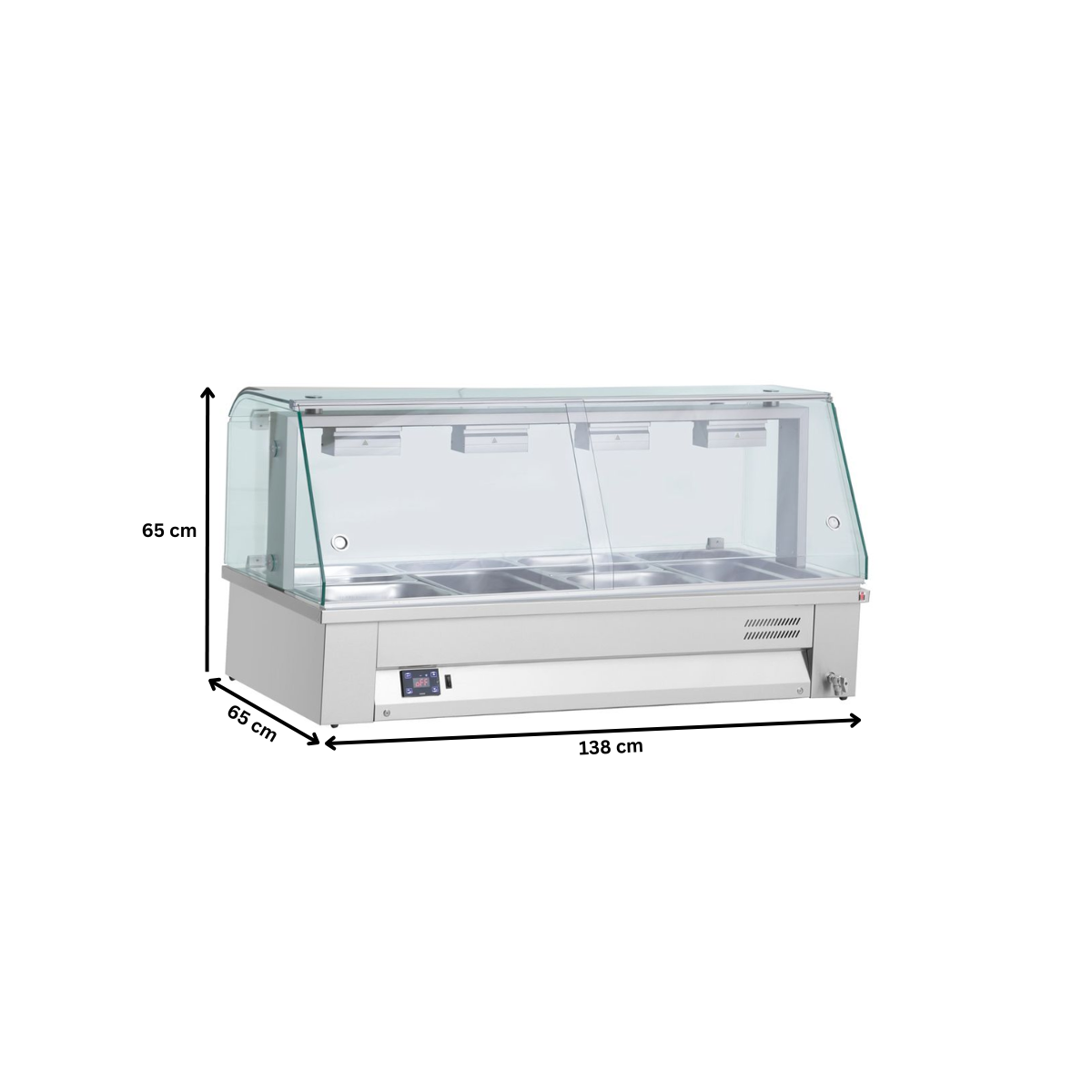 Bain-marie de banc, cu geam panoramic, 4 cuve, 138*65*65 cm - 4