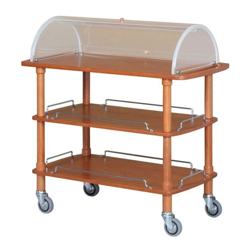 Carucior servire restaurant cu cupola plexiglas - 0