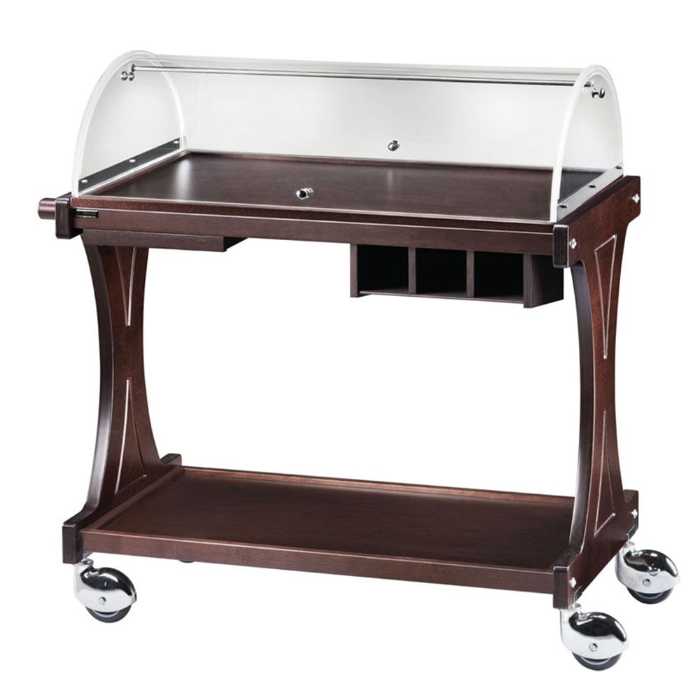 Carucior servire restaurant cu cupola si compartimente tacamuri - 1