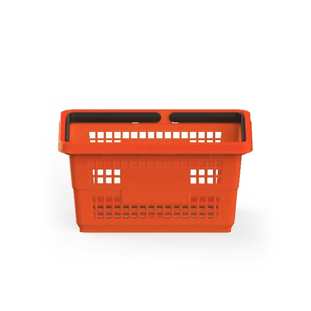 Cos supermarket plastic cu 2 manere 20 litri - ROSU - 1