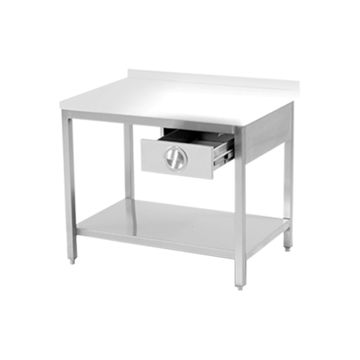 Masa de lucru inox cu blat din polietilena, 1 sertar si polita inferioara 100*60*85 - 1