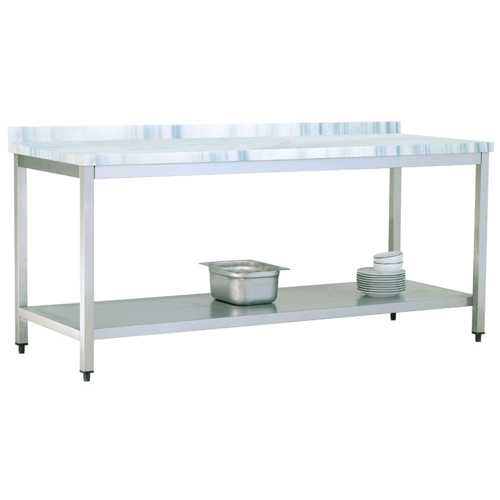 Masa de lucru inox cu blat din marmura si polita inferioara 180*70*85 - 0