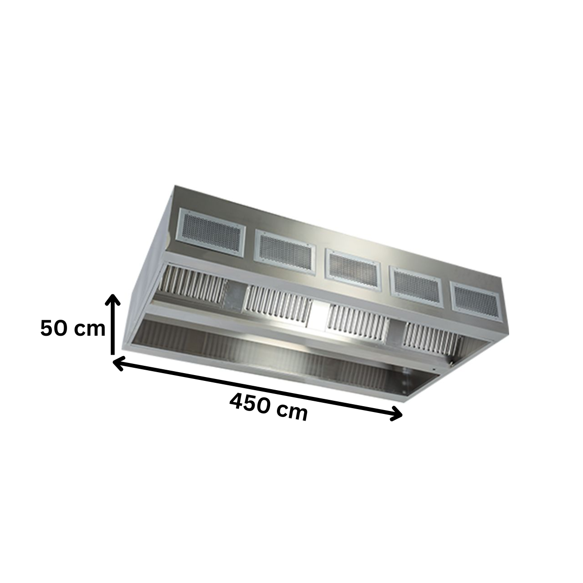 Hota centrala cu inductie, inox, 450*150*50 cm - 1